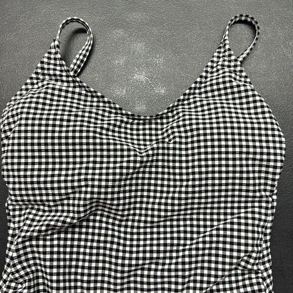 Kona Sol One Piece Black and White Gingham Swimsuit with ruching on the sides-M - Picture 7 of 16